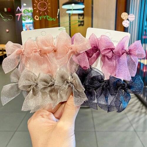 HigoodNet yarn bowknot hairpin contracted hairpin elegant fair maiden temperament spring clip hair headwear female