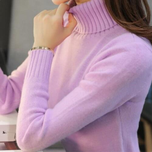 Sutimine 2020 Winter Women Sweater Korean Style Knitted Turtleneck Long Sleeve Pullover Female Jumper Knitwear Top Clothes