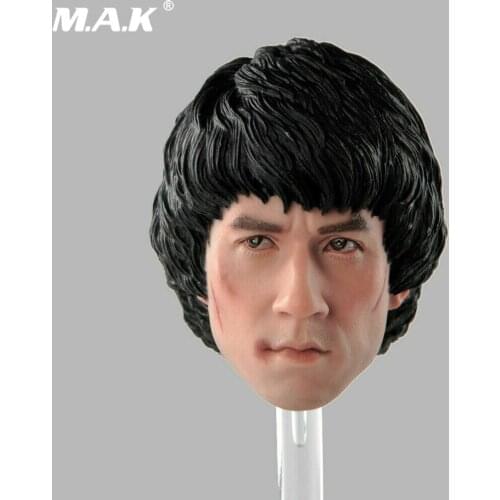 1/6 Scale Male Head Sculpt Model Kung Fu Superstar Jackie Chan Injured Man Head Carving Toys For 12'' Action Figure Body