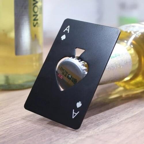 1pc Creative Poker Shaped Pocket Card Bottle Can Opener Stainless Steel Casino Bottle Opener Abrelatas Abrebotellas Party Supply