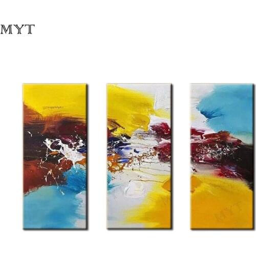 100% Real Picture Hand-painted 3 PCS As 1 Set Pictures Painting Canvas Wall Picture For Living Room Painting On Canvas Art