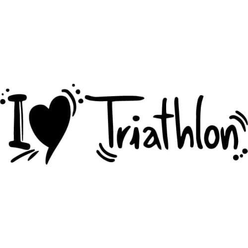 17.3CM*5.6CM I Love Triathlon Sport Car Sticker Fashion Lovely Car Accessories