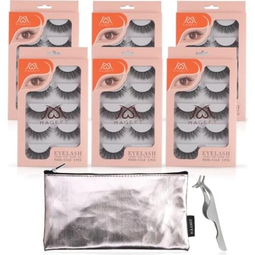 30pairs/lot 3D mink lashes long lasting mink eyelashes fake lashes with makeup bag eyelashes tweezer makeup kit