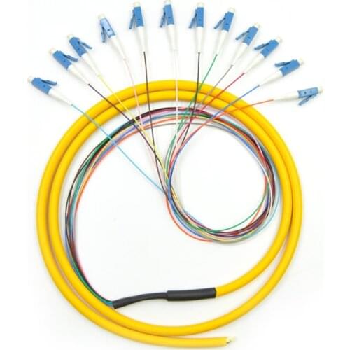 5PCS 12 Strand 9/125 Fiber Optic Pigtail 1.5M/3M LC/UPC Single Mode