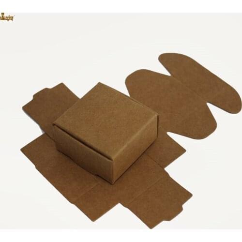 50pcs/lot 8.5x7.5x3.5cm Brown Packaging Kraft Paper Boxes Party Wedding Candy Chocolate Bakery Cake DIY handmade Soap box