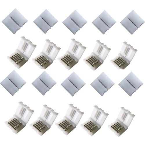 5PIN 12MM FPBC Solderless Connector Adaptor for IP20 Non-Waterproof 3528 2835 5050 RGBW Light Led Strip Connector Clip Converter