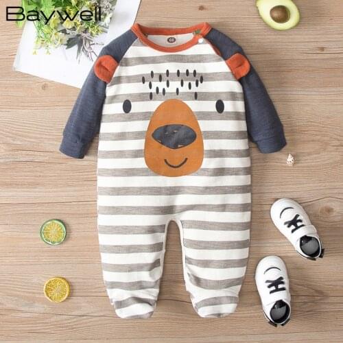 Baywell New Autumn Baby Rompers Cartoon Infant Boy Girl Clothes Kids Jumpsuit Spring Casual Clothing Newborn 0-12M