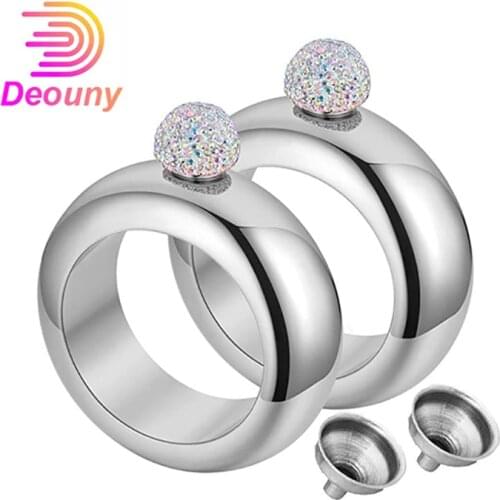 DEOUNY Bracelet For Alcohol Hip Flask Handmade Silver Crystal Lid Creative Bangle Wine Bridesmaid Christmas Gift Party Hidden