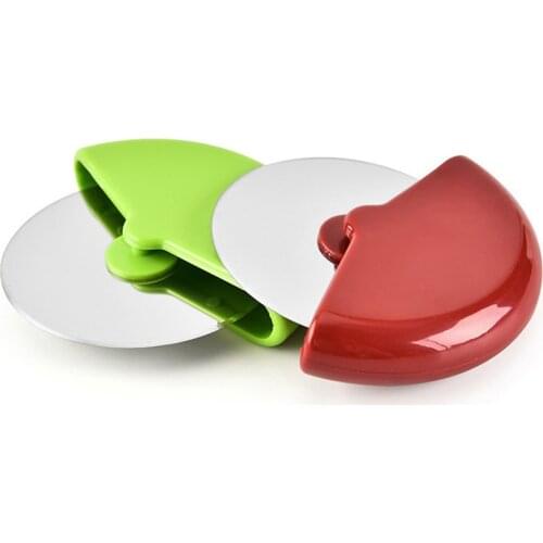 Stainless steel round pizza cutter, sharp-edged pizza cutter, dough, cake, bun, sandwiches cutter green/black/red