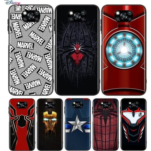 Marvel Iron Spider man For Xiaomi Poco X3 NFC M2 X2 F2 F3 C3 M3 F1 Pro Mi Play Mix 3 A3 A2 A1 6 Lite Soft Phone Case
