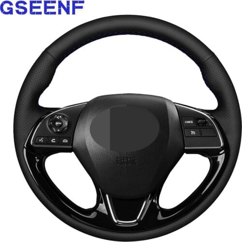 Car Steering Wheel Cover For Mitsubishi ASX Outlander Mirage 2016-2019 Eclipse (Cross) Black Hand-stitched Artificial Leather