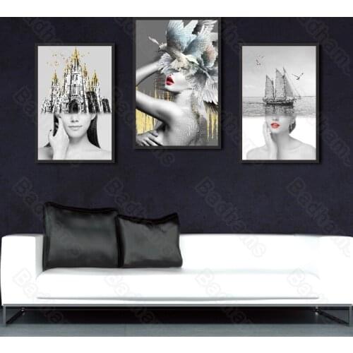 Nordic Character Decorative Painting Beauty Simple Abstract Art Corridor Aisle Hanging Paintings Home Entrance Frameless Mural