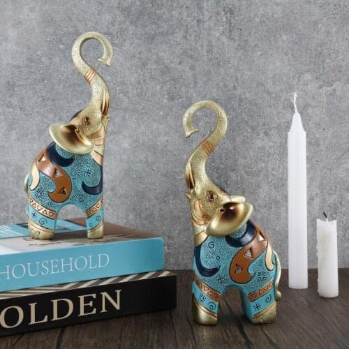21.5x8.5cm Good Luck Elephant Statue Decorations for Home, Elephant Figurines Statues Home Decoration Crafts Elephant for Gifts