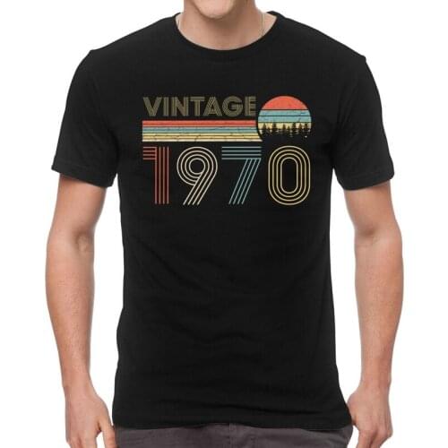 Vintage 1970 T Shirt Men Short Sleeve Cotton T-shirt 50th Birthday Gift 50 Years Old Tee Tops Fashion Tshirt Gift Idea