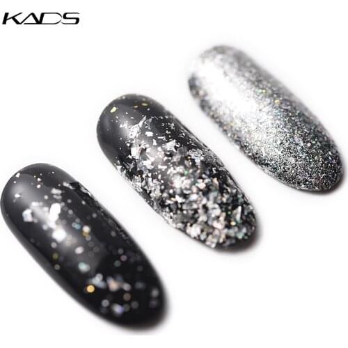 KADS 1pc 0.2g Laser Peacock Silver Powder Manicure Tools Charms Pigment Dust Glitter Powder Nail Art Decorations Chorm Sequins