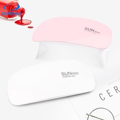 Mini Nail Dryer 6 LED DIY Lamp White Nail Dryer Machine UV LED Lamp Portable USB Cable Home Use Drying Lamp For Gel 6W