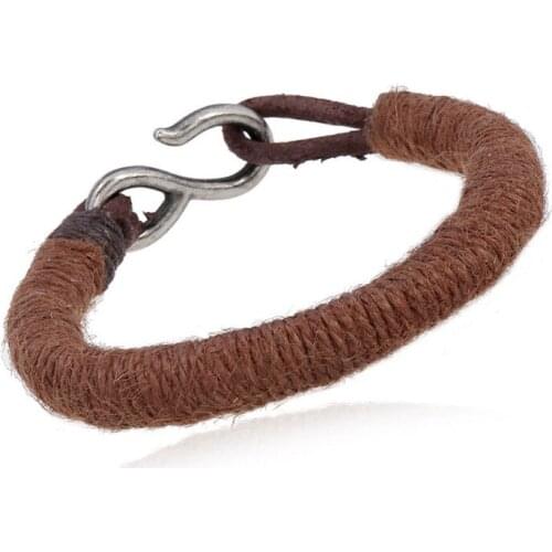Fashion Vintage Retro Leather Bracelet Cuff Braided Rope Charm Wrap Bangle Unisex Wristbands Chain Casual Jewelry Men Women Gift