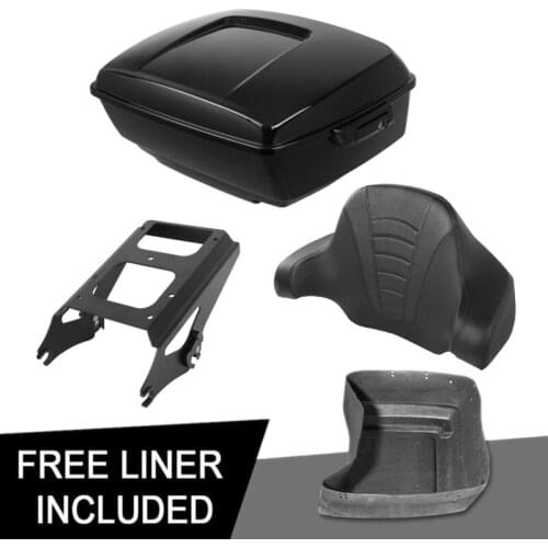 Motorcycle Black King Trunk Backrest Mount Rack Fit For Harley Tour Pak Road King Glide 2009-2013