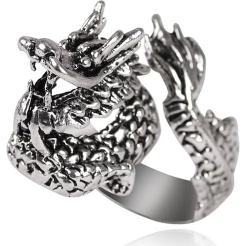 Retro Mens Ring Punk Fashion Style Adjustable Opening Zinc Alloy Domineering Ring Jewelry Gift 2020 New