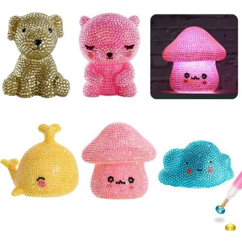 DIY 5D Mosaic Diamond Animal Clouds Dog Drilling Painting Kit Rhinestone Doll Ornaments Bedroom Decor Christmas Gift for Kids