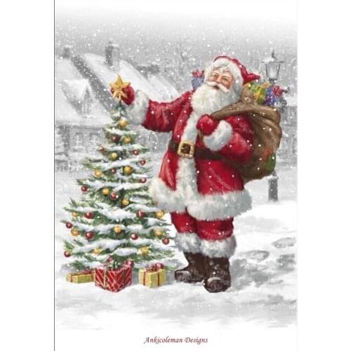 Santa Claus 13 - Counted Cross Stitch Kits - DIY Handmade Needlework for Embroidery 14 ct Cross Stitch Sets Christmas Holiday