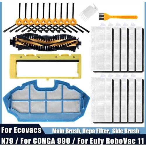 Hepa filter Main Brush Primary Filter For Ecovacs Deebot N79S N79 Eufy RoboVac 11 11C For CONGA EXCELLENCE 990 Replacement Parts