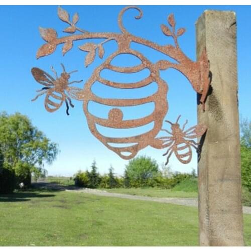 Fathers Day Gift Bee Hive Garden Decor Iron Silhouettes Tree Plug-in Ornament garden decoration yard garden decor jardineria