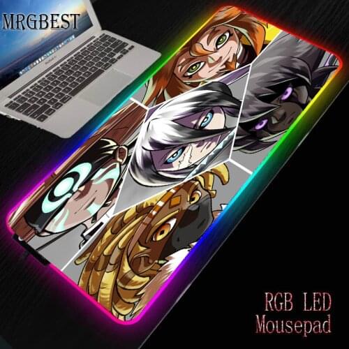 MRGBEST Hot Anime Game Mousepads Player with RGB Backlight Mause Large XXL Mouse Pad for Csgo Desktop Keyboard LED Mat 7 Colors