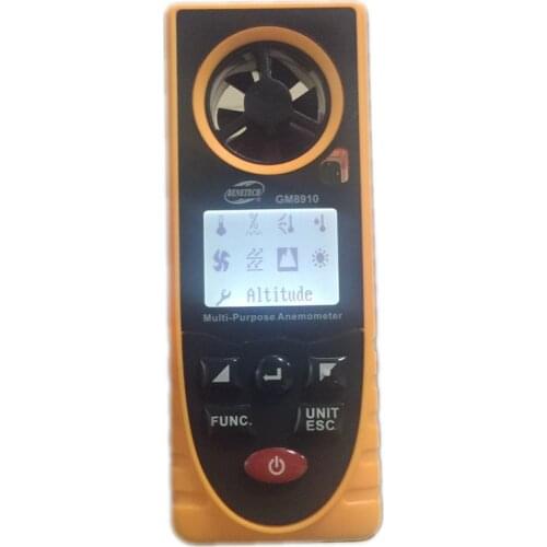 Portable Digital Multi-purpose Anemometer Barometric Humidity Altitude Temperature Dew Point Wind Chill Speed Meter GM8910