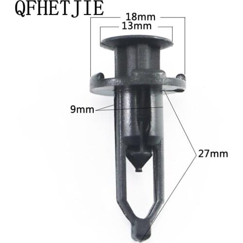 QFHETJIE 100Pcs Black Plastic Rivets Clips Car Bumper Clips Retainer Fastener Rivet Door Panel Fender Liner car accessories