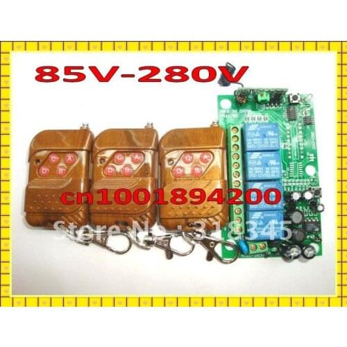 RF Wireless Remote Control Switch Transmitter&Receiver 4CH for Light/LED/Lamp Applicance ON OFF Power Switch T4/M4/L4 adjusted