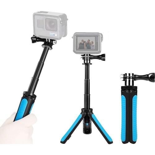 Selfie Stick Tripod Extend Mini Travel Kit for Gopro Hero 9 8 7 6 5 Black Sjam DJI Osmo Action Camera Phone Vlog Handle Grip