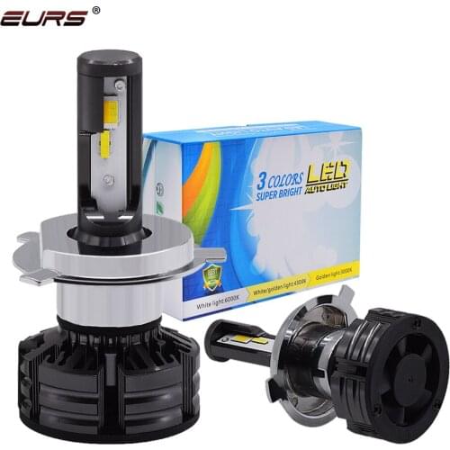 EURS H4 LED H7 Car Headlight Bulbs H1 LED H11 H8 HB3 9005 HB4 Lamp 6000K 4300K 3000K Auto Fog Light Lamp 60W 10000LM T6