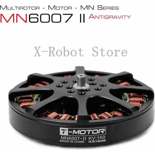 T-MOTOR MN6007 KV160/320 brushless motor max thrust 5.5kg for long flight time super light drone match 21-22 inch propeller
