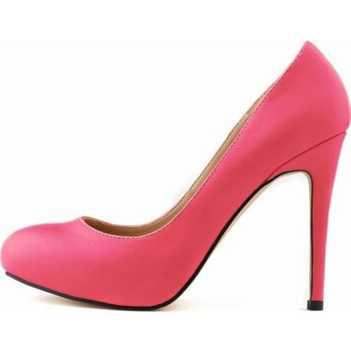 Matt Bridal Shoes Super High Heels Pumps Fashion Thin Heels with Platforms Womens PU Pumps 10 Colors Nightclub Style 35--42