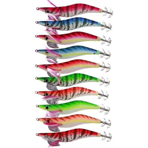 10pcs/set Fishing Shrimp Artificial Baits for Squid Jigs Octopus Cuttlefish Hard Lures 12cm 14.5g Fishing Tackle Pesca