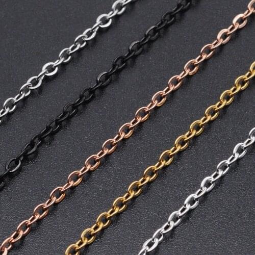 2 Meters Stainless Steel 2x2.5mm Thickness Link Chain Wholesale Necklace Bracelets Making Top Quality Drop Shipping