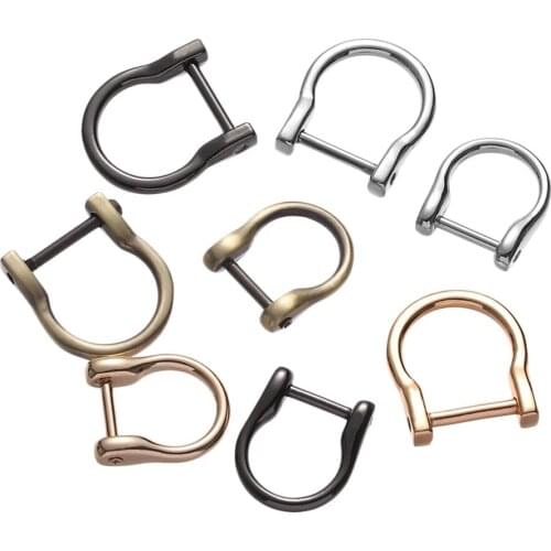 2pcs Mini Metal D Ring Buckle For Diy Handbag Detachable Removable Open Screw Clasp Craft Bag Strap Belt Handle Webbing Buckle