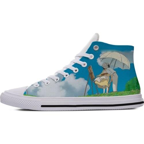 2019 Hot Fashion High Sneakers Handiness Casual Shoes Studio Ghibli The Wind Rises Kawaii Miyazaki Hayao Funny Cute 90s