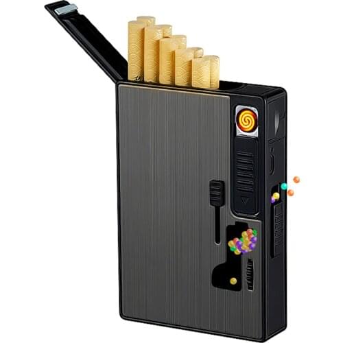 2021 Tobacco pops beads Cigarette Filter Capsule Box Fruit Flavour Cigarette Holder With Lighter Mixed Bursting Beads For VIP DS