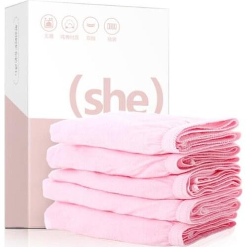 5PCS One time Use Women/man Travel Printed Disposable Panties Pregnant Underwear Panties Postpartum Paper Cotton Underwear