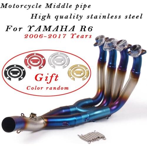 51MM Middle Pipe Full System Motorcycle Modified Muffler Pipe Front Header Pipe Tube For YAMAHA YZF-R6 R6 Exhaust 2006-2017