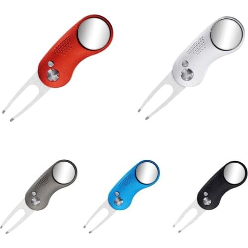 Green Fork Tool For Golf Products New Aluminum Handle Stainless Steel Spring Metal Accessories