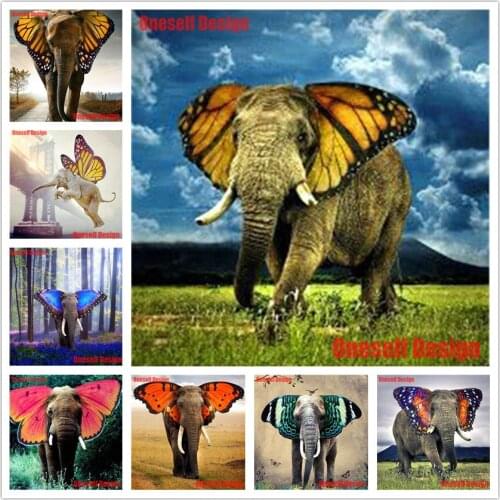 New 5d Diamond Painting full square Elephant Diamond Mosaic Sale butterfly 5d Diamond Embroidery christmas decorations for home