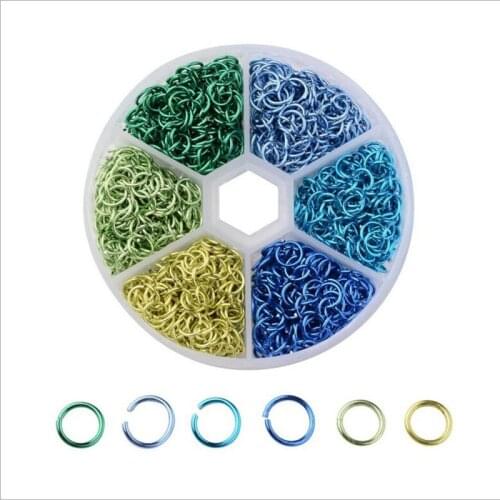 Aluminum Wire Open Jump Rings Loops Split Rings DIY Jewelry Findings Mixed Color 6mmx0.8mm about 180pcs/color 1080pcs/box Z819