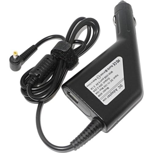 Laptop Car Charger Adapter 20V 3.25A 65W for Lenovo IdeaPad 100S 310S 710S 320-14/15IKB Air 13 Yoga 710 510 5V 2.1A USB Charger