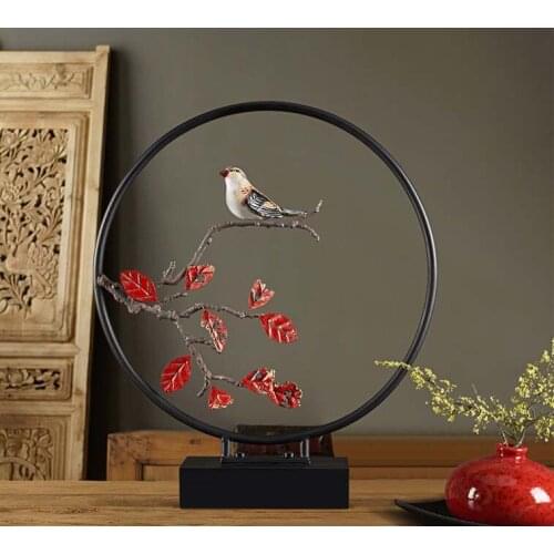 Large -TOP COOL office home shop fashion Elegant decorative art -handcrafted Iron animal bird on branch art Model-Christmas gift