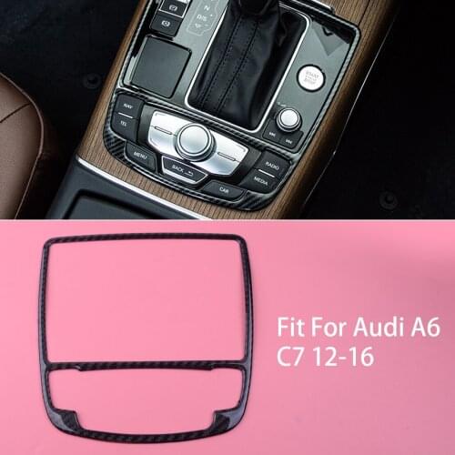 Carbon Fiber Center Car Console Gear Shift Panel Cover Trim Fit For Audi A6 C7 2012 2013 2014 2015 2016