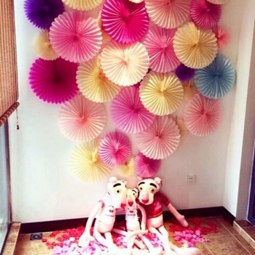 30cm 20pcs/Lot Decorative Crafts Paper Fan Wedding Decorations Happy Birthday Party Kids Baby Shower Favors Supplies