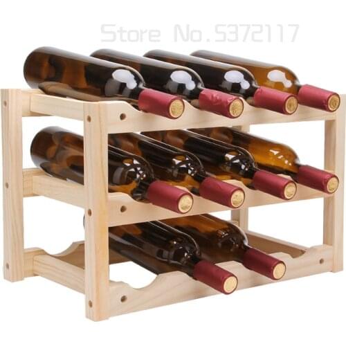 Wooden Red Wine Rack 12 Bottle Holder Mount Bar Display Shelf Folding Wood Wine Rack Alcohol Neer Care Drink Bottle Holders
